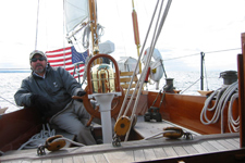 Abaco skipper at the helm. Concordia #102 Abaco